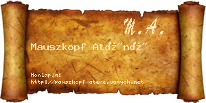Mauszkopf Aténé névjegykártya